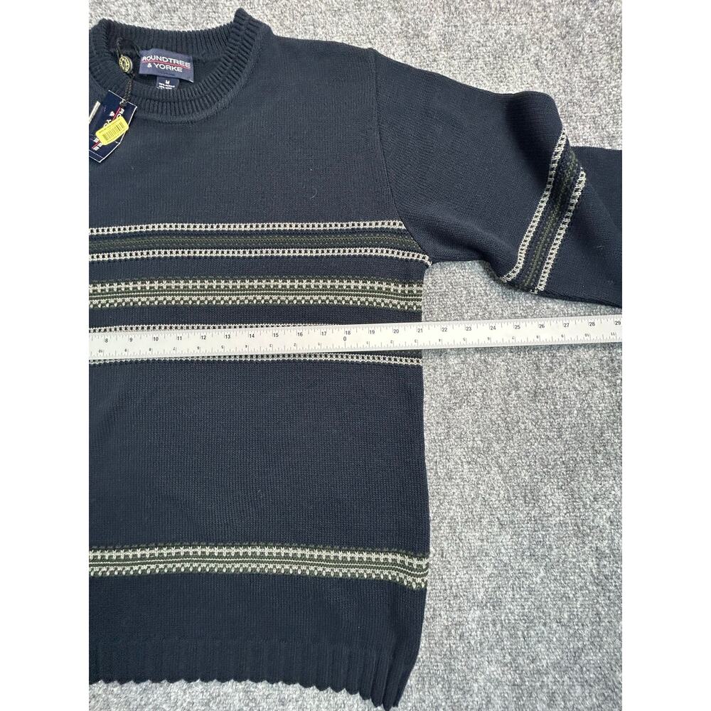 Y2k NWT Roundtree & Yorke Sweater Men's Medium Wool Blend Navy Crewneck - Picture 4 of 5